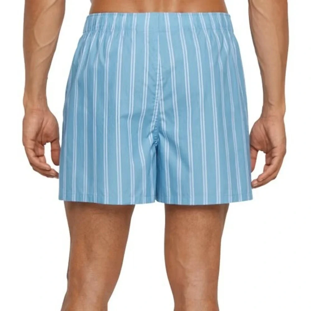 Banana Republic Woven Cotton Boxers Mens XL Blue Plaid Stripe Solid 3-Pack NIB
